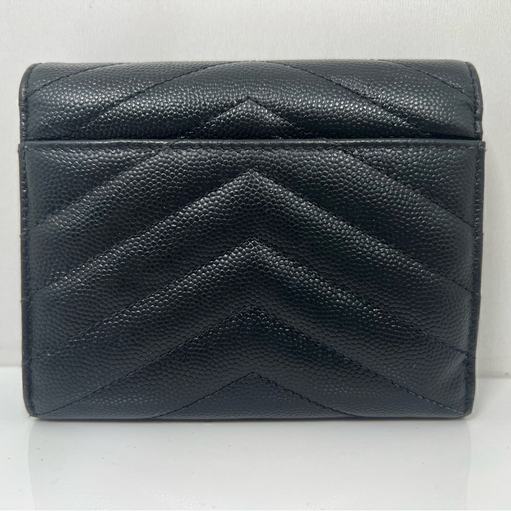 Authentic Saint Laurent Matelasse Grain de Poudre Monogram Envelope Small Wallet - Picture 2 of 10